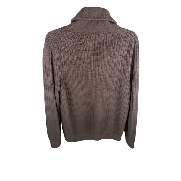 Duluth Trading Brigadier Shawl Collar Rib Knit Sweater Mens Small Olive Green - Picture 2 of 5